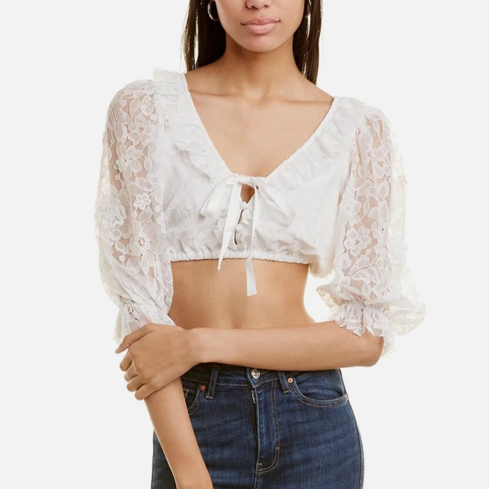 For Love & Lemons Loretta Crop Blouse